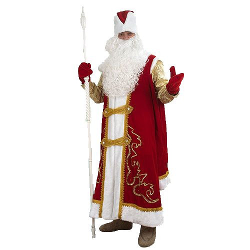Костюм новогодний "Дед Мороз" с рубахой и штанами красный