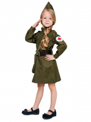 Карнавальный костюм Военная медсестра детский, для девочки на 9 мая