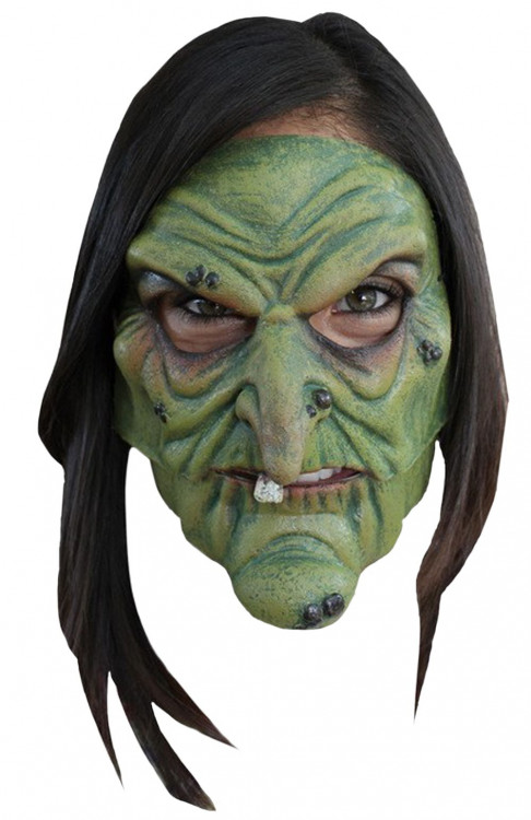 Маска для Хэллоуина "Ведьма зеленая с зубом" 