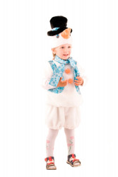 Карнавальный костюм детский "Снеговичок" шёлк