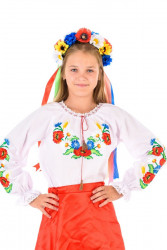Украинская вышиванка "Колоски" детская, для девочки