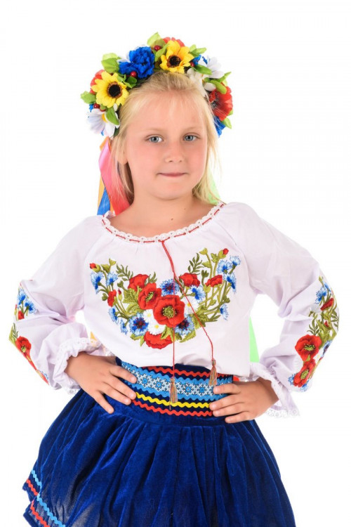 Украинская вышиванка "Васильки" детская