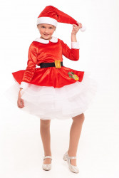 Карнавальный костюм "Санта" для девочки