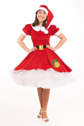 Карнавальный костюм "Санта" с юбкой-пачкой, женский