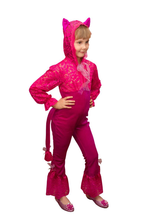 Карнавальный костюм "Кошка розовая" детский, для девочки