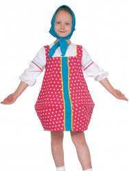 Карнавальный костюм Матрешка в малиновом детский