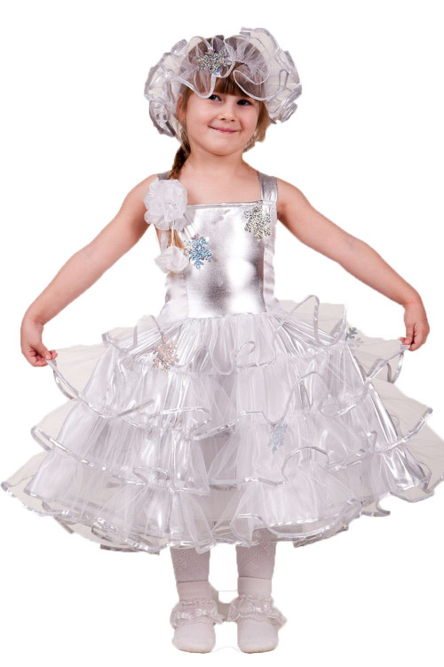 Карнавальный костюм "Снежинка-Серебро" детский