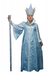 Карнавальный костюм взрослый «Снежная королева» шелковый 