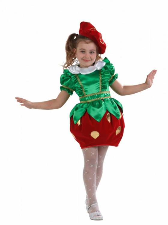 Карнавальный костюм "Клубничка" для девочки
