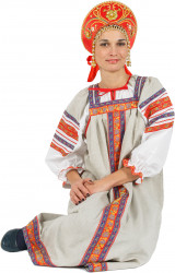 Карнавальный костюм Национальный женский лен взрослый