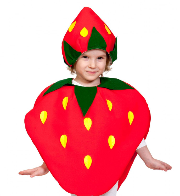 Карнавальный костюм "Клубника" детский, для мальчика и девочки