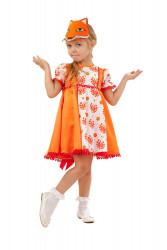 Карнавальный костюм "Лиса Любанька" детский, для девочки