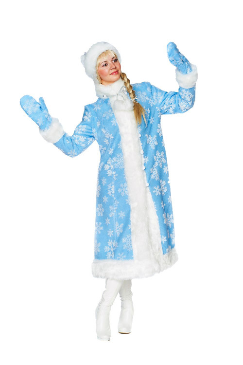 Карнавальный костюм Снегурочки "Меховой узор" взрослый