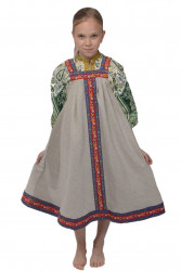 Русский народный костюм для девочки "Аленушка" лен