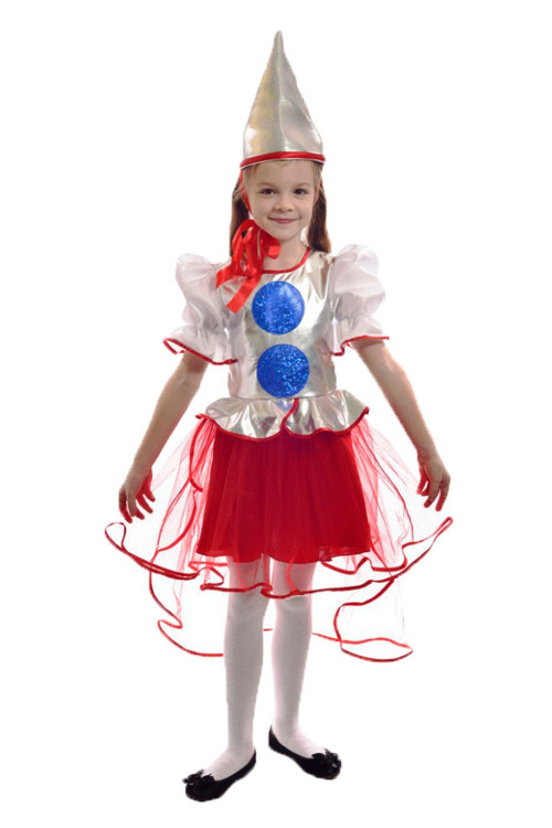 Карнавальный костюм "Ракета серебристая" для девочки