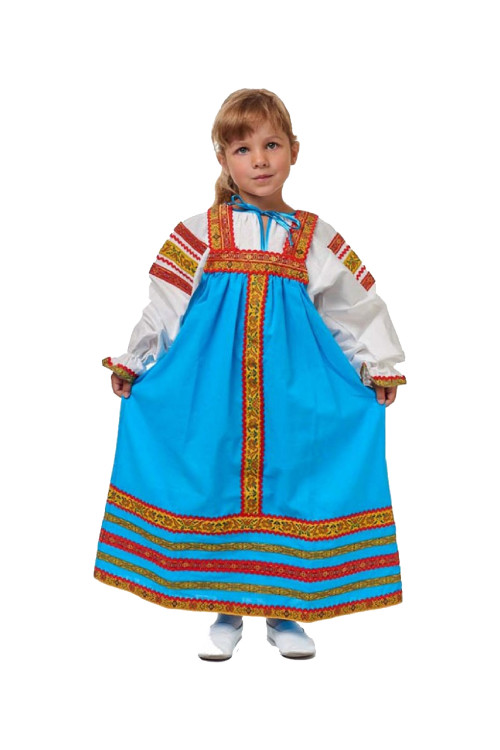 Русский народный сарафан для девочек "Дарья" хлопок 