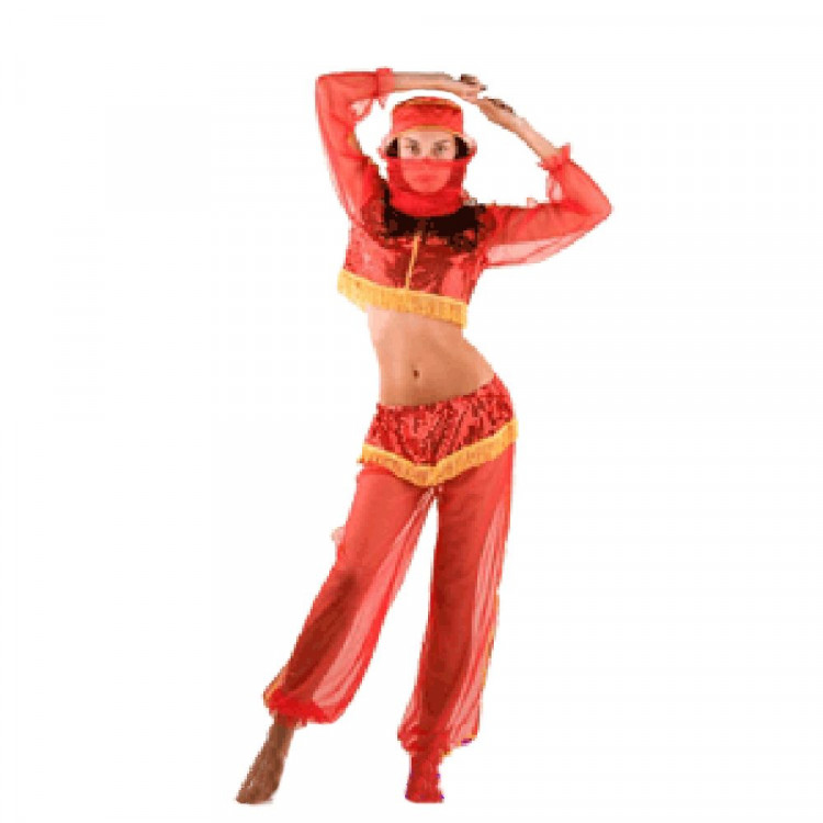 Карнавальный костюм "Принцесса Жасмин" красный взрослый