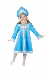 Карнавальный костюм "Снегурочка лазурная" для девочки