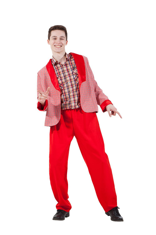 Карнавальный костюм красный "Стиляга" мужской взрослый