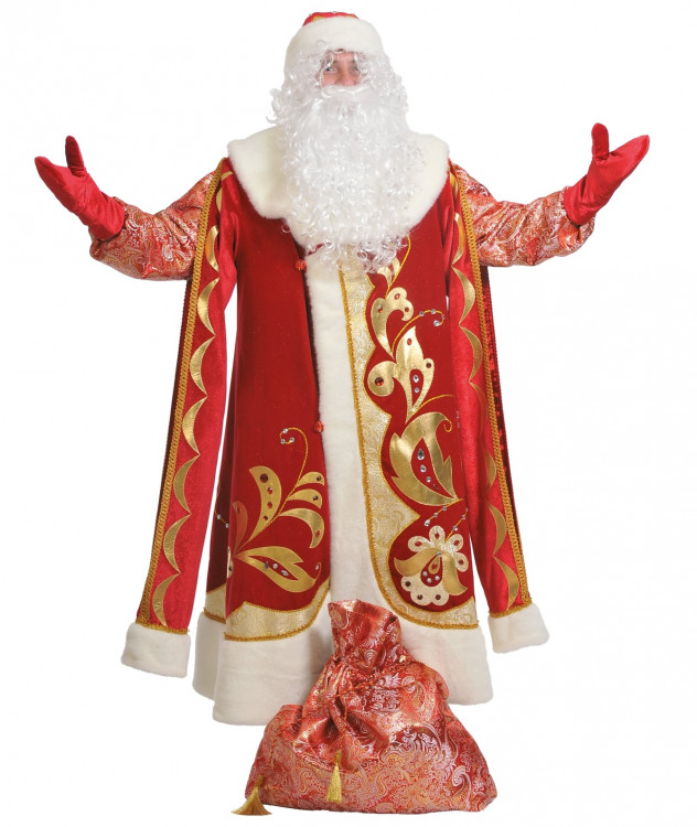 Карнавальный костюм Дед Мороз Хохлома (взрослый)