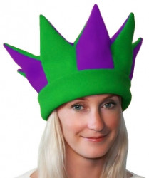 Карнавальная шапка "Арлекин" зелено-фиолетовая