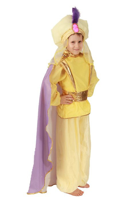 Карнавальный костюм "Восточный принц" жёлтый детский