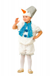 Карнавальный костюм детский "Снеговичок Снеговишка" плюш