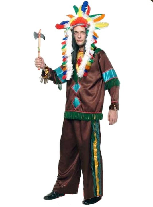 Карнавальный костюм "Индеец" люкс, мужской взрослый
