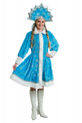 Карнавальный костюм "Снегурочка" с кокошником, взрослый