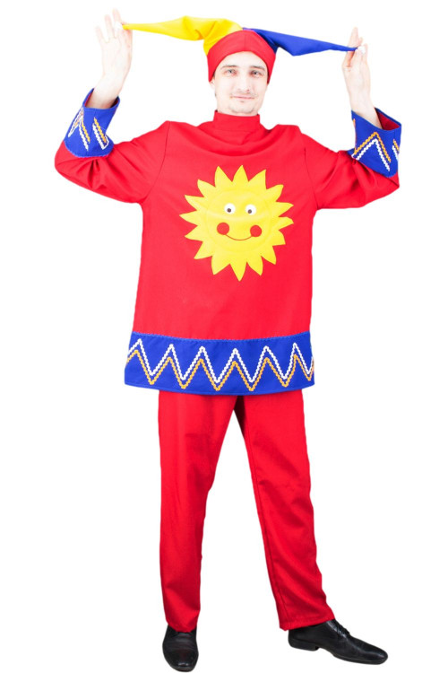 Карнавальный костюм Скоморох красно солнышко взрослый 