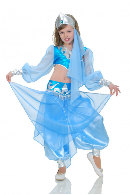 Карнавальный костюм "Восточная принцесса" голубой детский