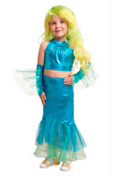 Карнавальный костюм "Русалочка" с париком, для девочки