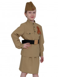 Военная форма "Солдатка", костюм на 9 мая для девочки 