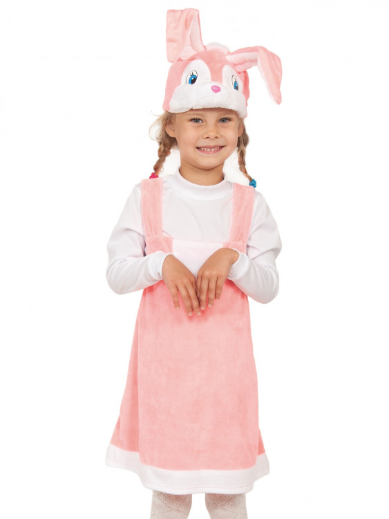 Карнавальный костюм "Зайчик розовый" детский, для девочки