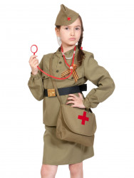 Карнавальный костюм "Медсестра военная" для девочки