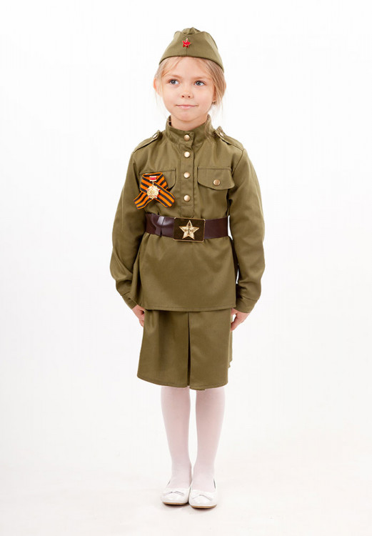 Военная форма, костюм Солдатка для девочки на 9 мая