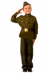 Карнавальный военный костюм "Солдат" детский, на 9 мая