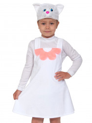 Карнавальный костюм "Кошечка белая" детский, для девочки